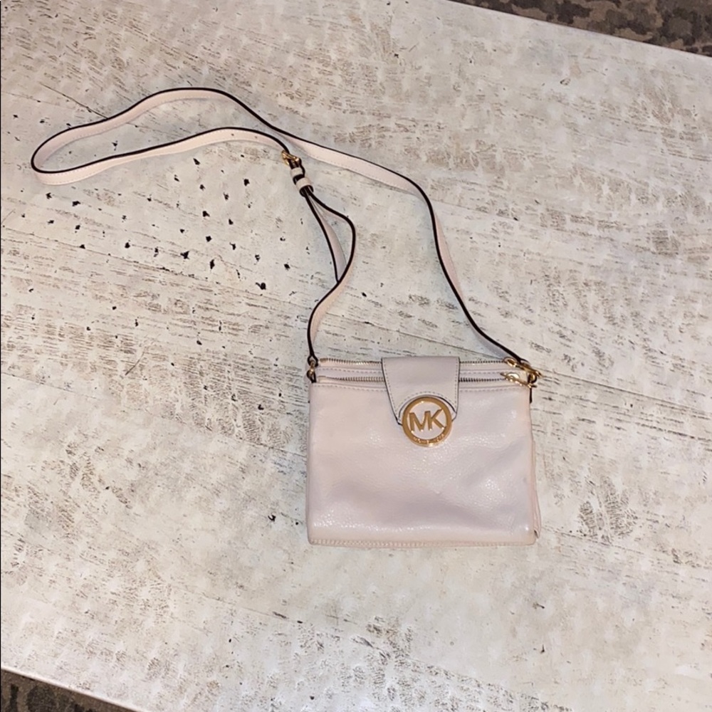Michael Kors white leather crossbody